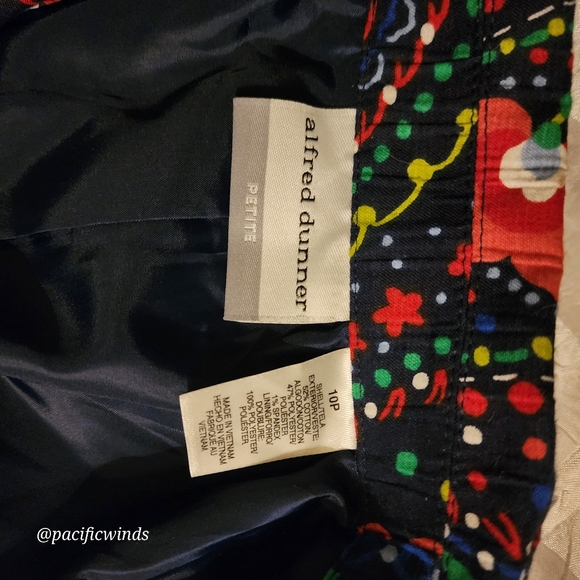 ALFRED DUNNER BOHEMIAN BLAZER JACKET WOMEN'S'S SZ 10 BLUE RED PRINT OPEN FRONT ☆ - Picture 9 of 12